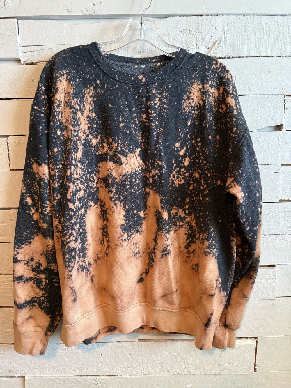 Bleach-Effect Crewneck Sweatshirt